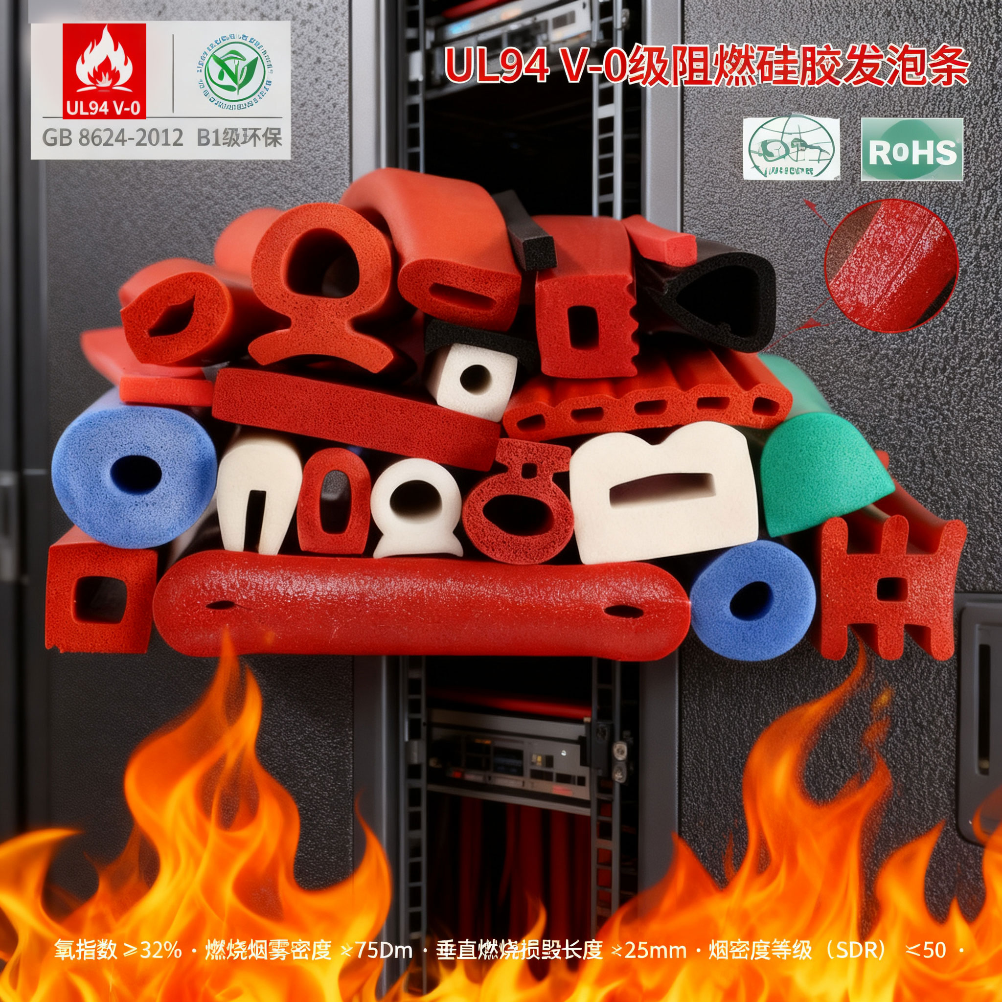 阻燃硅胶发泡条