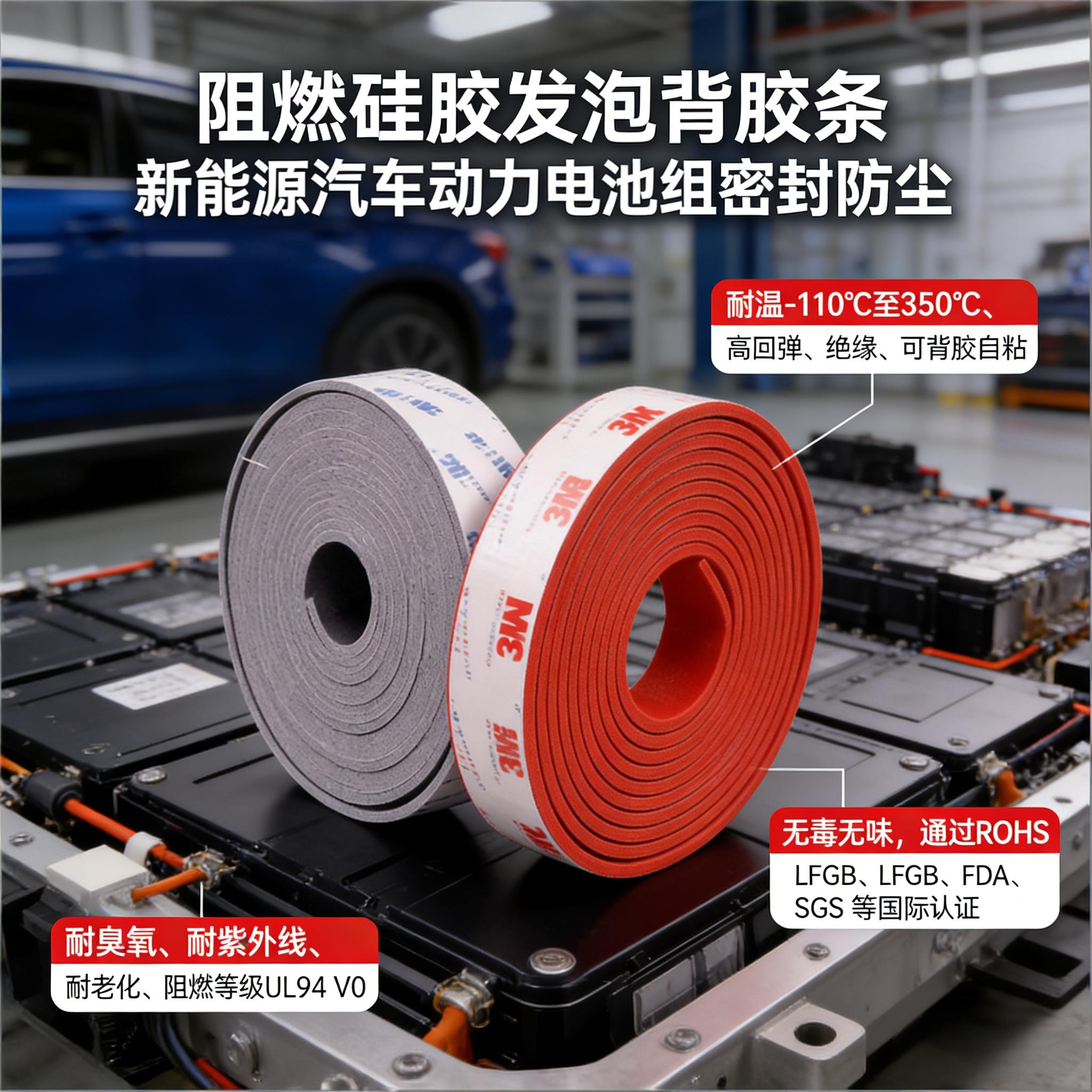 阻燃硅胶发泡背胶条